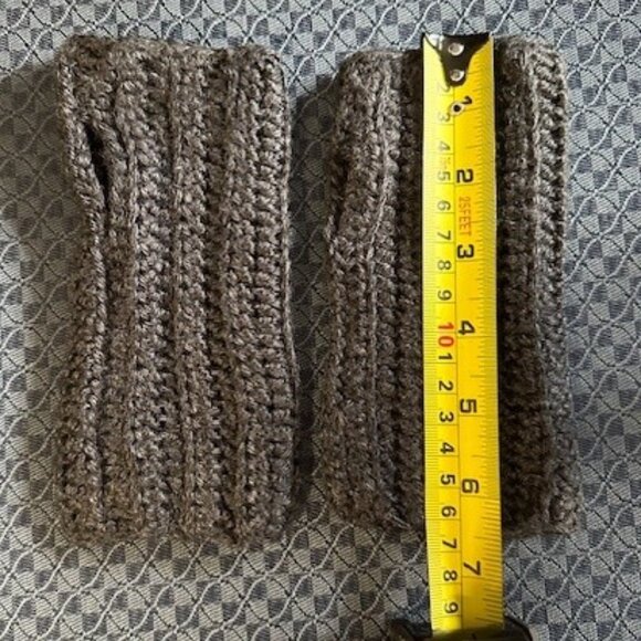 Crochet fingerless gloves or wrist warmers, Black - Picture 2 of 7